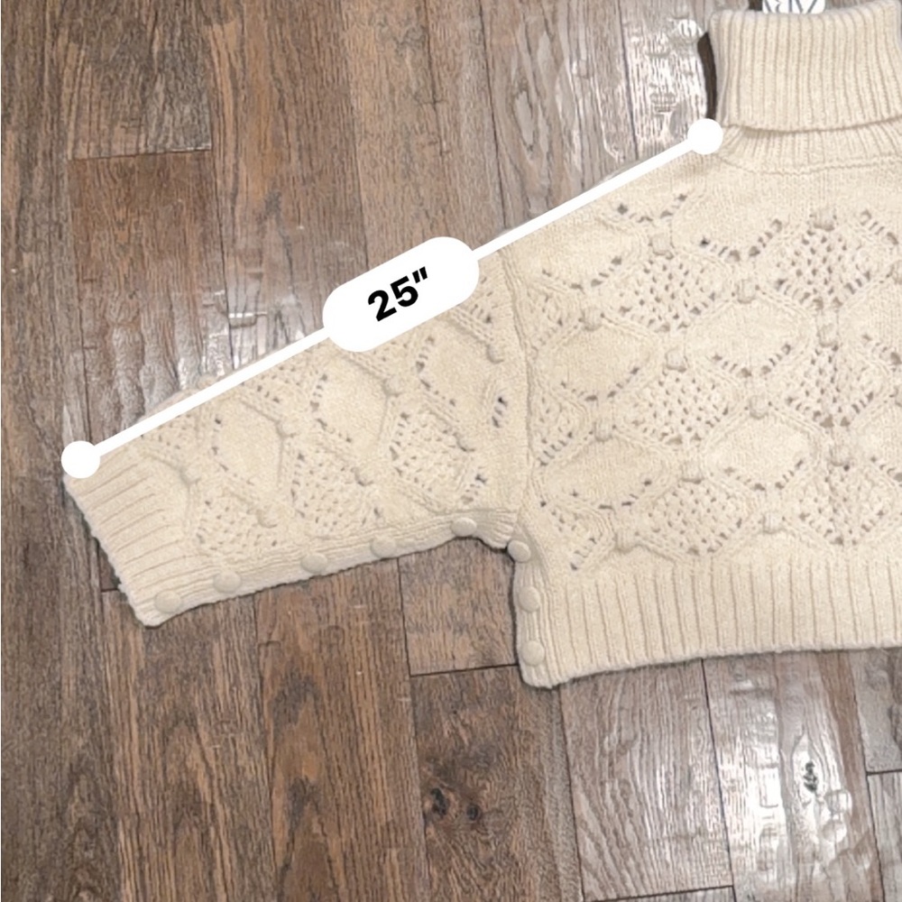 Zara NWT Cozy White Turtleneck Sweater with Side and Arm Buttons - Picture 13 of 16